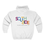 Load image into Gallery viewer, South Side Come walk with us. Unisex Cotton Zip Front Hoodie.  Walk around town supporting 15203!